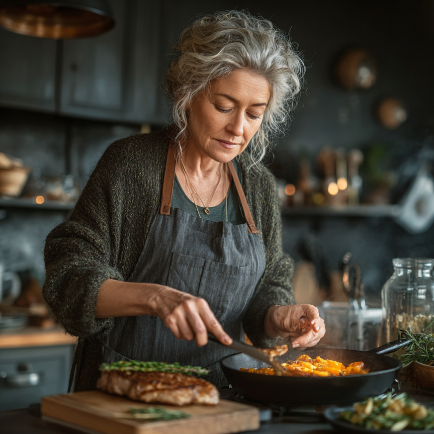 Старша пара читає про здорове харчування